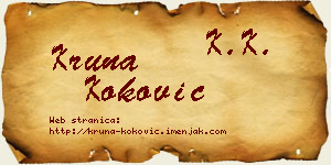 Kruna Koković vizit kartica